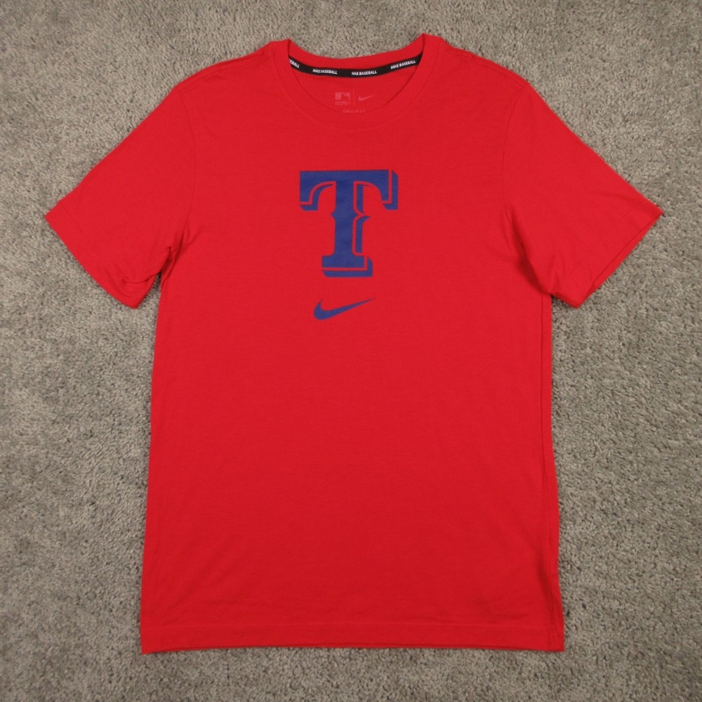 Texas Rangers Shirt Mens Small Red Nike Drifit Baseball MLB Authentic Collection